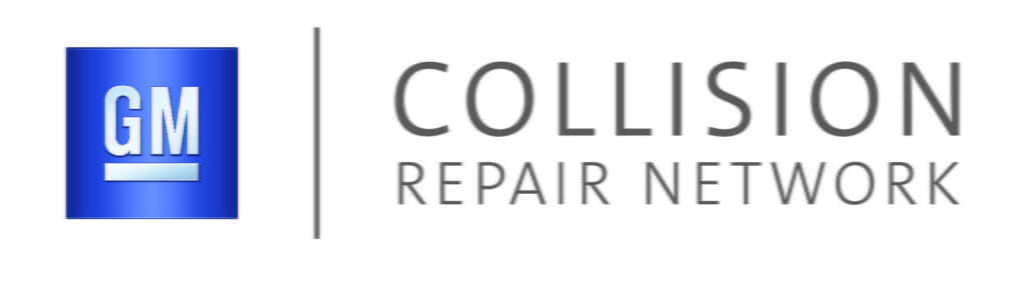 GM Collision Repair Network GM Collision Repair Network logo. The image shows a blue square with the white letters GM next to the words Collision Repair Network in gray uppercase letters on a white background, representing certified auto body shop excellence in Southern Indiana.