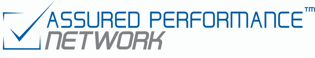 Logo with a blue checkmark beside the words Assured Performance in blue and Network in gray, all in modern, bold font on a white background—ideal for a Certified auto body shop in southern Indiana.